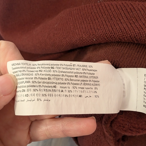 NWOTS Men's Picture Knit Fleece Lined Sweater Marron Large - Picture 6 of 7